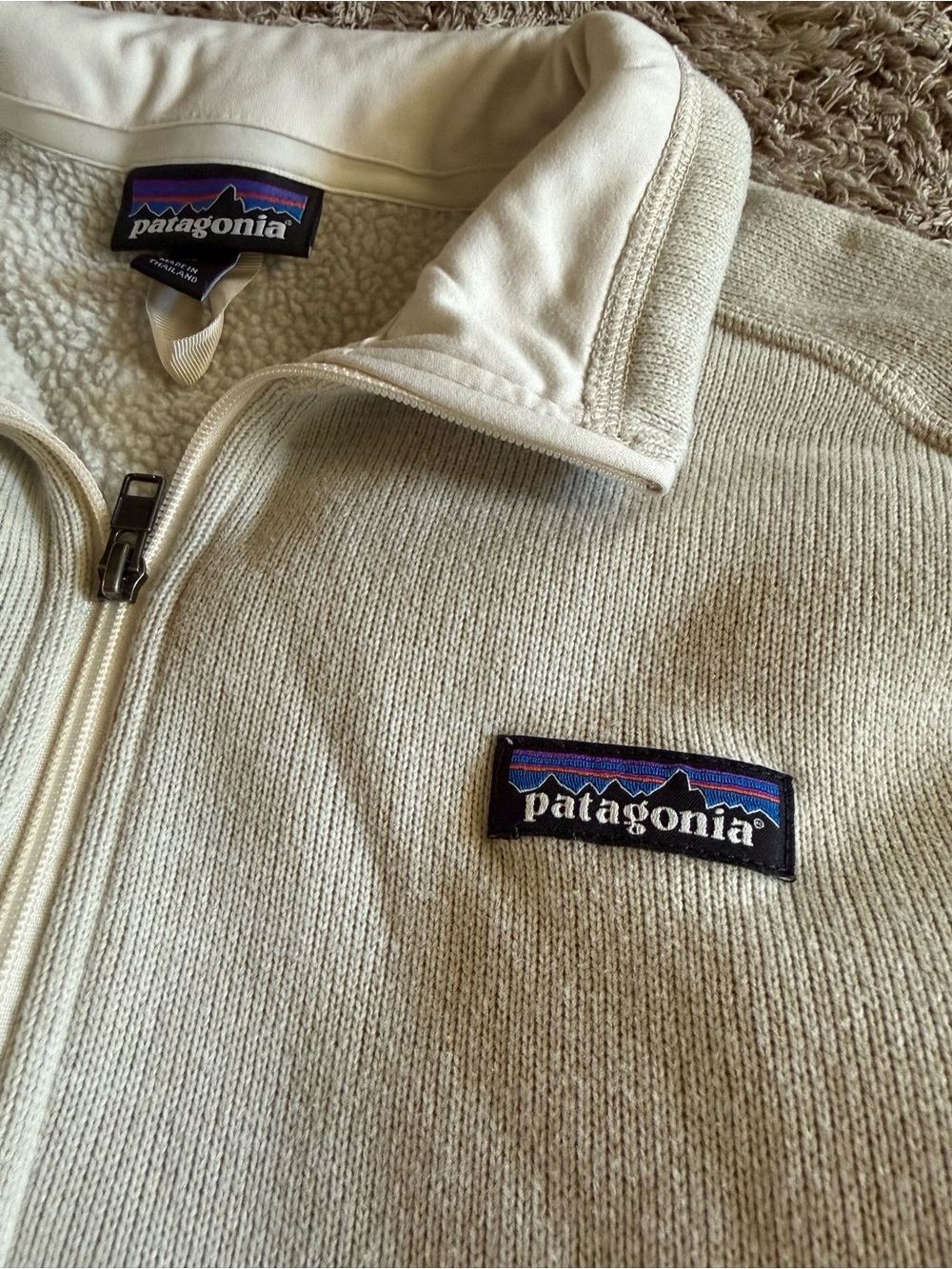 Patagonia Cream Quarter-Zip Fleece Pullover - Picture 4 of 8